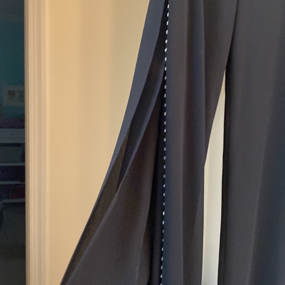 JS Collections EUC Palazzo Flowy Open Side Rhinestone Ladies Black Pants Sz 8 - Picture 8 of 16